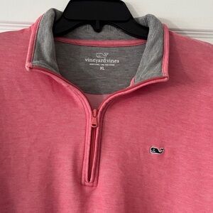 Men’s Vineyard Vines Pink Grapefruit colored Quarter-Zip Top